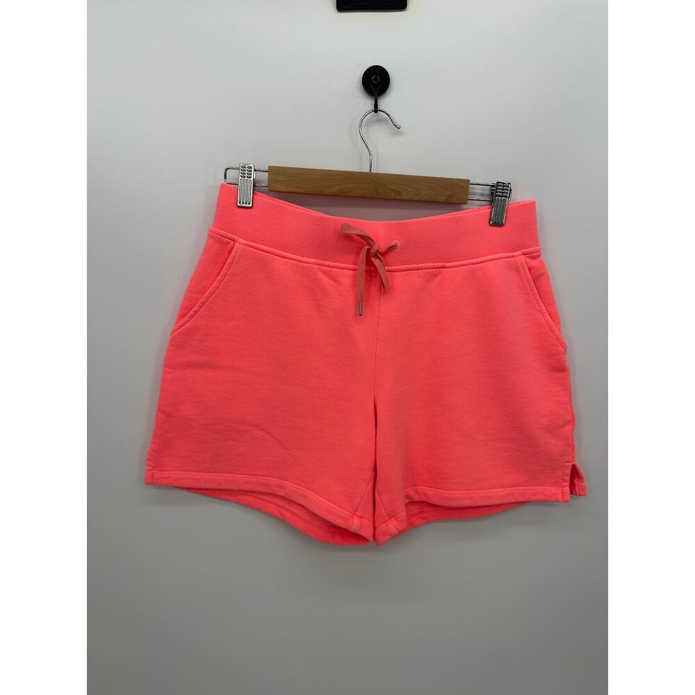 Talbots Womens Neon Pink Sweatpant Shorts Size PS Pull On Stretch 6" Casual